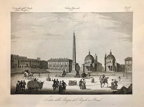 Anonimo Veduta della Piazza del Popolo in Roma 1845 Firenze